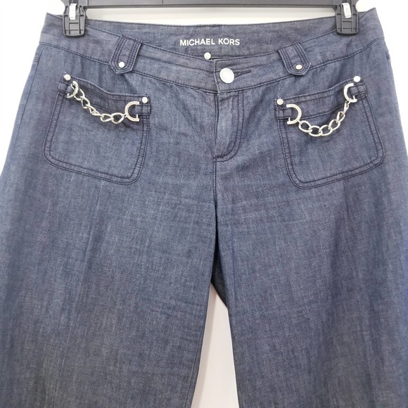 Michael Kors Chains Wide Leg Jeans - Picture 4 of 12
